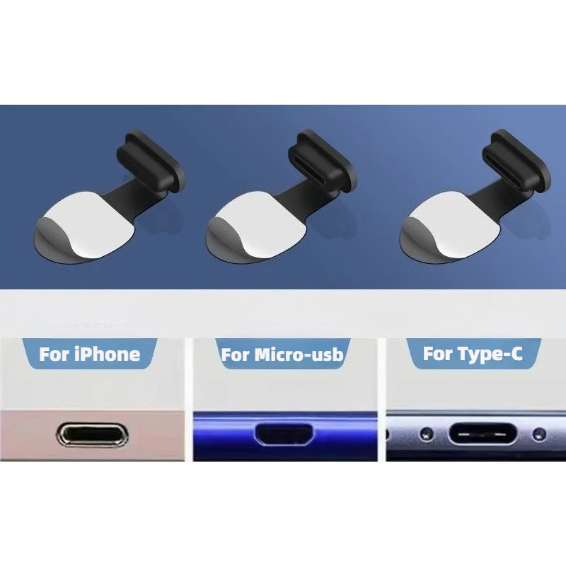 5 Stück Ladeanschluss Staubschutzstecker für iPhone USB Typ-C Silikon Staubschutzkappen