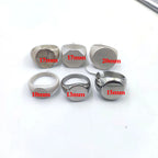 Personalisierter gravierter 17 mm runder Siegelring, gravierte Buchstaben, Logo-Ringe, modischer Kupfer-Schmuck für Herren