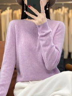 100 % Merinowolle Pullover Damen O-Ausschnitt Kaschmir Strickwaren Female Pullover Herbst Winter Freizeit Oberteile Einfarbig Weiche Kleidung