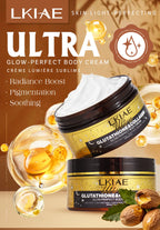 LKIAE Ultra Glutathione Kollagen Haut Leuchtende Körpercreme, 24-Stunden Intensive Feuchtigkeit, Aufhellend, Tiefenpflege & Glanz, 200ml