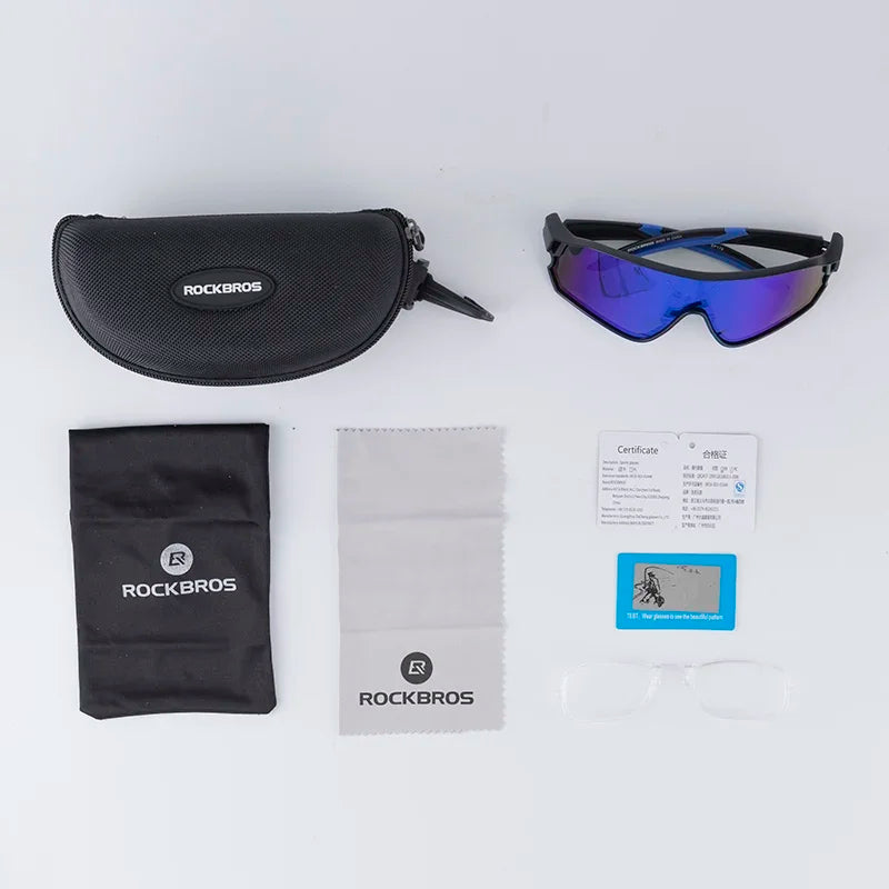 ROCKBROS Fahrrad Polarisierte Brille MTB Rennrad Sonnenbrille UV400 Fahrrad Sonnenschutz Leicht Unisex Fahrrad Sportausrüstung