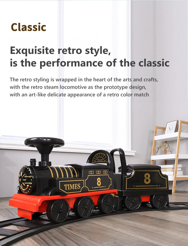 Kinder Zug Reitspielzeug Eisenbahn Klassisches Elektromodell Kann Einen Kleinen Zug Schienenwagen Transportieren Kinder Baby Lauflernwagen Spielzeug Jungen