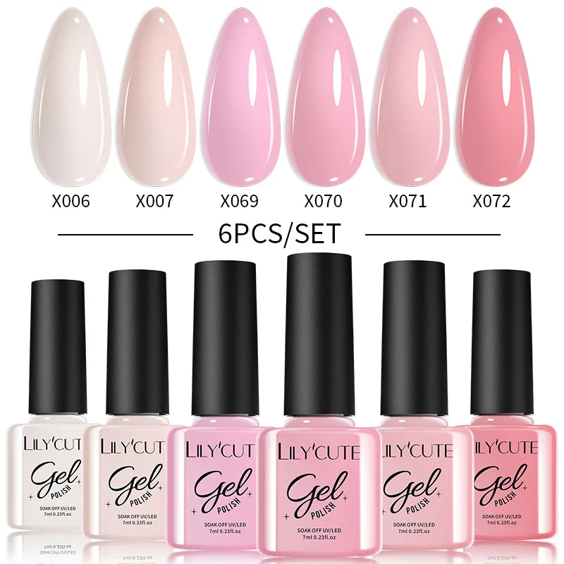 LILYCUTE Nagelgel-Politur-Set, Rosa Grün, Frühling, DIY-Nagelkunst-Design, lang anhaltend, Soak Off UV Gel, Maniküre, Malgel, Vernis-Kit