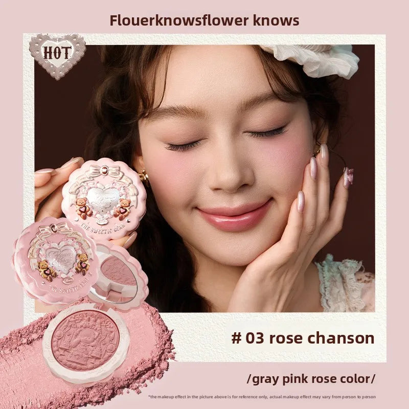 Flower Knows The Sweetie Bear Collection Satin geprägtes Rouge Langanhaltend Matt Aufhellend Natürlich aufhellende Gesichtskosmetik 5g
