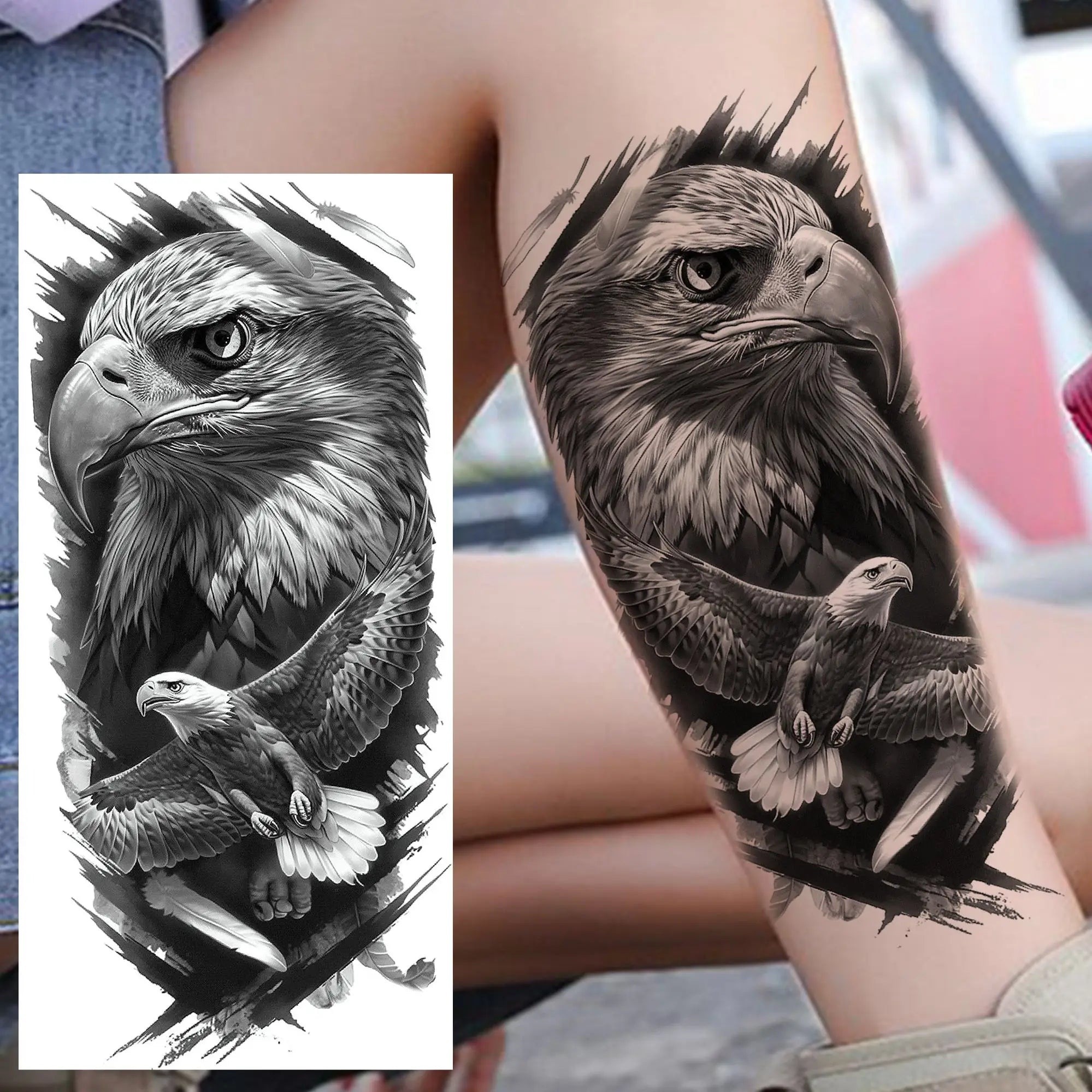 1 Blatt Kobra Schlange Drache Skorpion Temporäre Tattoos für Männer Frauen Wasserdicht Langlebig Löwe Tiger Wolf Fake Tattoo Aufkleber