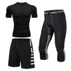 Herren Lauf-Trainingsanzug Fitness Sportbekleidungs-Set Kompressions-Leggings Sportkleidung Gym Enganliegende Jogginghose Rash Guard Lycra