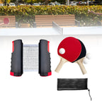 1 Satz Tischtennisschläger Satz einziehbares Netz Trainings-Tischtennis-Set Schläger Bälle für Familie Heim-Fitnessstudio Spieler Reisen Sport