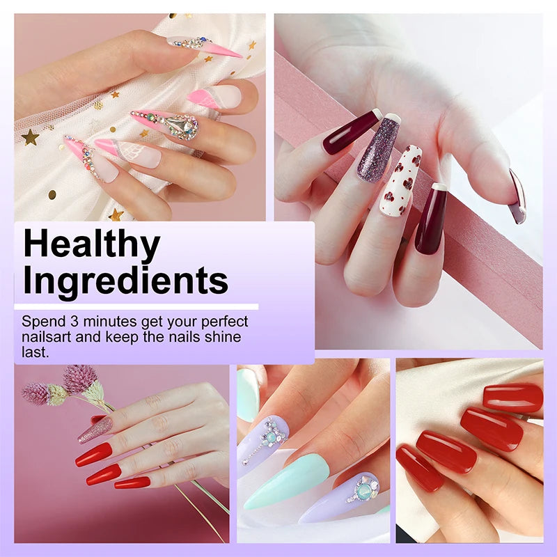 Gel-Nagellack-Kit, professionelles Nagelgel-Kit mit Nageltrockner, Soak-Off-Nagellack-Kit, Unterlack, Überlack, Maniküre-Werkzeug-Set