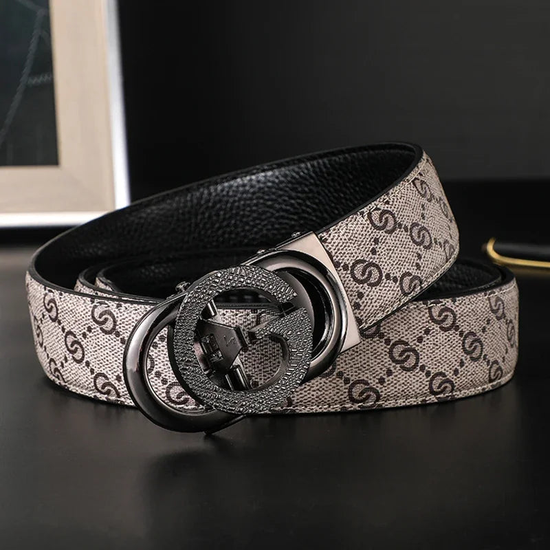 New luxury brand men's leather belt, 3.4 cm width, high-quality belt for women, women's belt design
