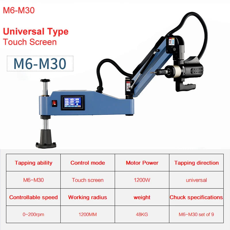 M3-M36 220V CNC Universal-Servogewindeschneidmaschine Elektrisches Gewindebohrwerkzeug Stahl Aluminium Kraftbohren