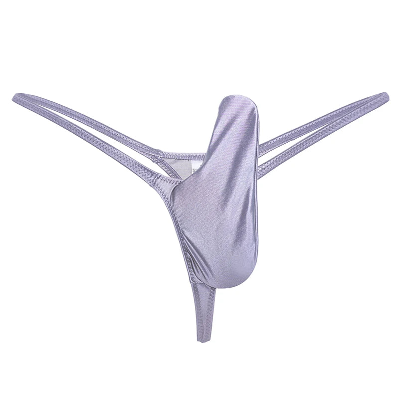 YAULAANG Sexy Herren Glanz Gay Unterwäsche Öliger G-String Tanga Glänzend niedrige Taille Hohe Elastizität Herren Dessous