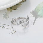 Personalisierter Doppel-Vorname-Ring für Damen und Herren, personalisiertes Paar-Familien-Geschenk, goldfarbener Edelstahl-Metallschmuck