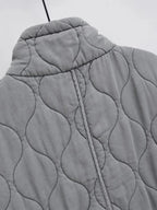 Herbst Winter Damen Stehkragen Leichte Ärmellose Baumwollweste Damen Taschendekoration Tanktop