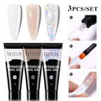 LILYCUTE 15ml Verlängerungsgel-Nagellack-Set Quick Nail Prolong mit Verlängerungsform-Nagelspitzen Acryl-Lösung Maniküre-Werkzeug-Kit
