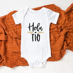 Hola Tio Tia Schwangerschaftsankündigung Baby Body Strampler Säuglingskleidung Freizeit-Overalls Schwangerschaftsgeschenk für neue Tante Onkel