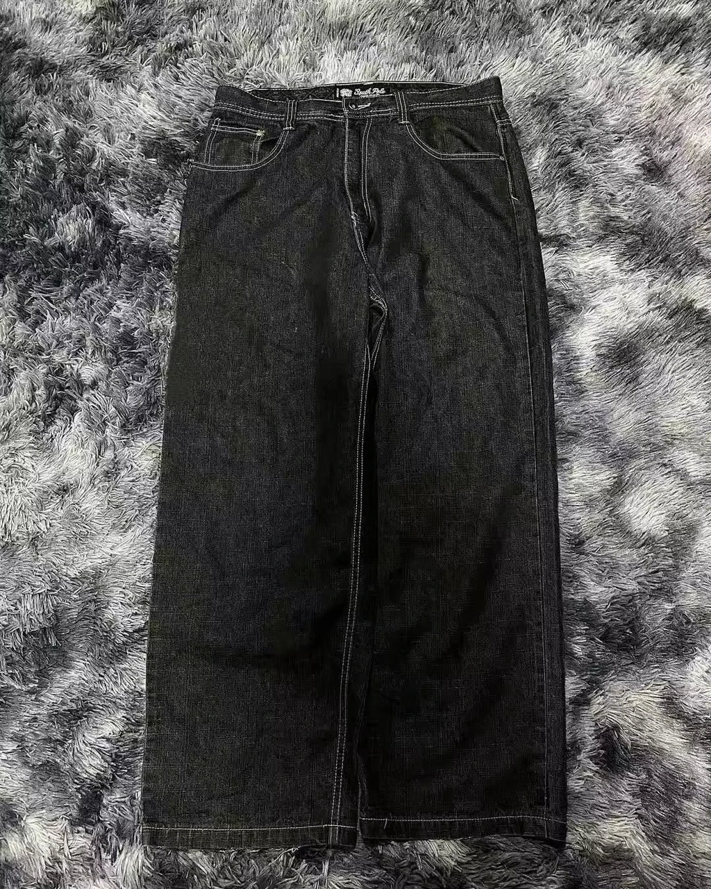 Amerikanische Y2K 2025 Neue weite Baggy Black Jeans Oversized Damen Street Casual Joker Denim-Hose Paar-Jeans Vintage Streetwear
