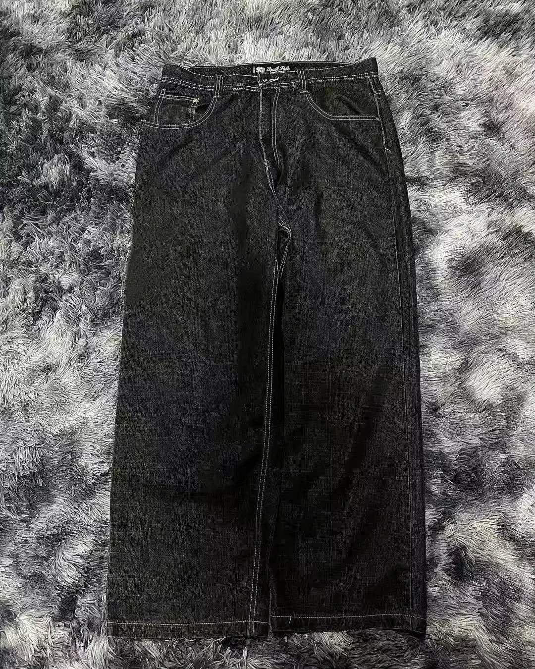 Amerikanische Y2K 2025 Neue weite Baggy Black Jeans Oversized Damen Street Casual Joker Denim-Hose Paar-Jeans Vintage Streetwear