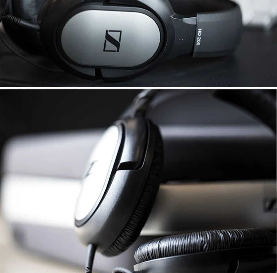 Sennheiser HD206 Over-Ear Kabelgebundene HiFi-Treiber Stereo-Bass Audiophile Kopfhörer Original Noise-Cancelling Monitoring Headset