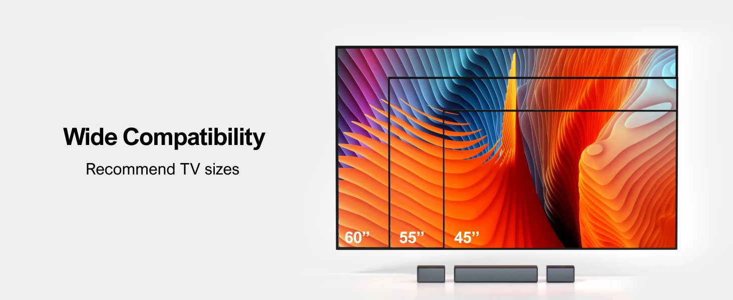 ULTIMEA 5.1 Virtuelle Surround-Soundbar, 3D Surround Sound System, Soundbar für TV mit Subwoofer und Rücklautsprechern, Poseidon D50