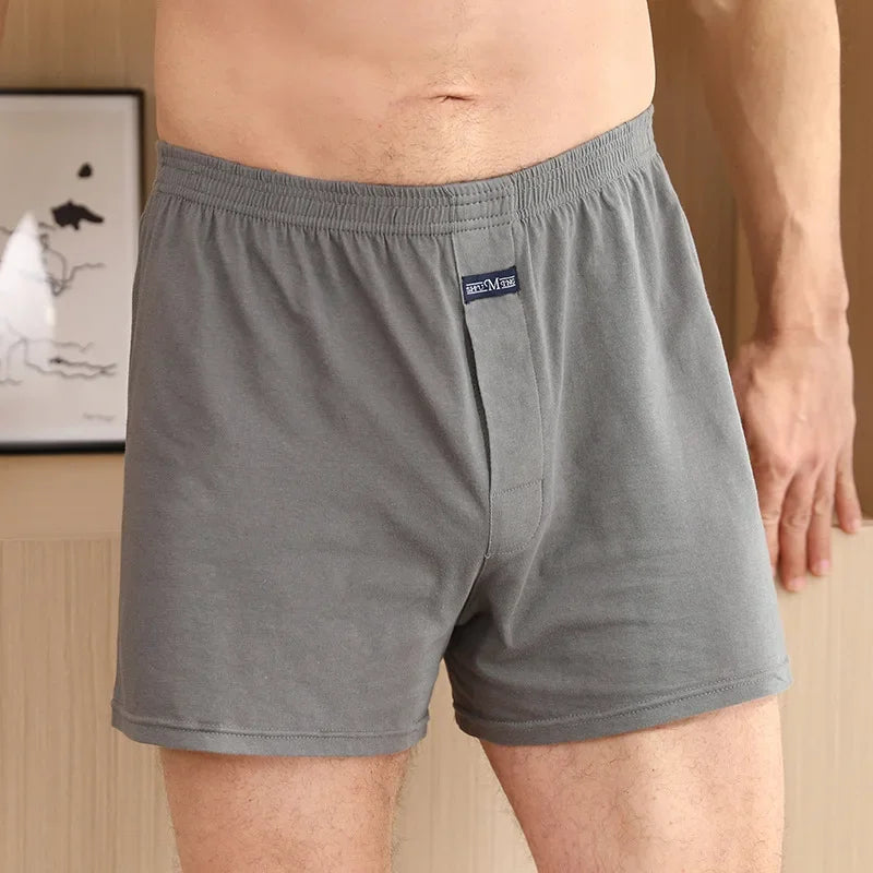 Herren Aro Unterhosen Unterwäsche 100% reine Baumwolle Schlafhose lose atmungsaktive Herren High Waisted Four Corner Boxershorts