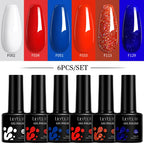 LILYCUTE 7ML 6PCS Neon Gel Nagellack Set fluoreszierend Farbwechsel Semi Permanent Soak Off Maniküre-Kit Nail Art Gel