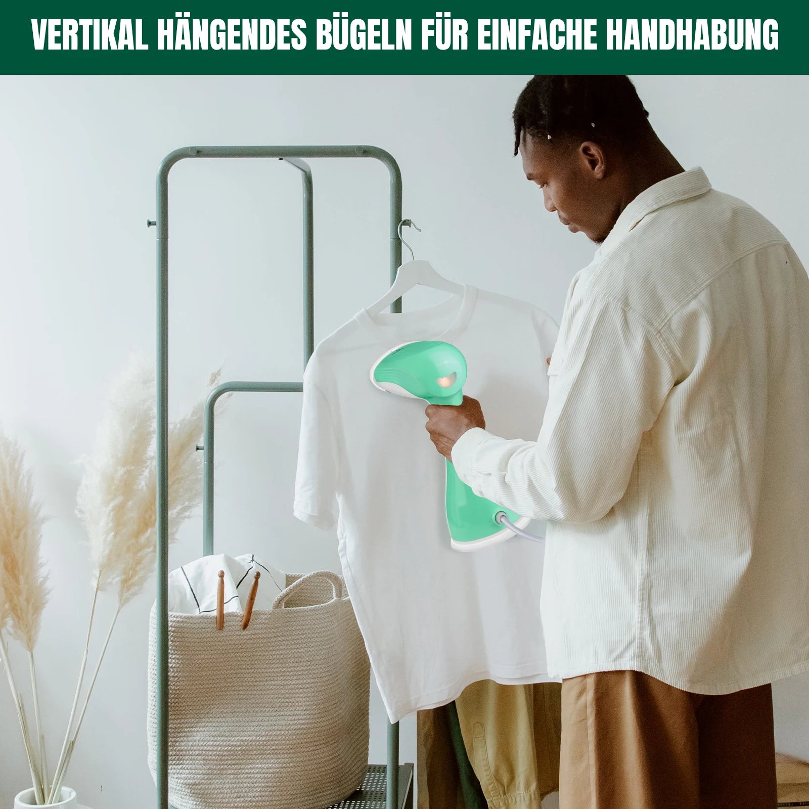 BRIEFNESS 2000W Handdampfer für Kleidung, 30s Aufheizzeit, Tragbarer Faltenentferner für Kleidung, Reise-/Heimgebrauch, Schnelles Dampfbügeleisen