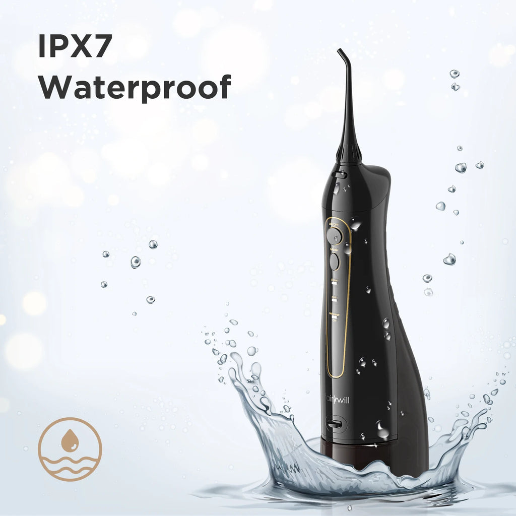Fairywill Water Dental Flosser Zähne Tragbarer kabelloser USB Munddusche Reiniger IPX7 Wasserdichtes Elektrische Zahnbürsten Set Zuhause
