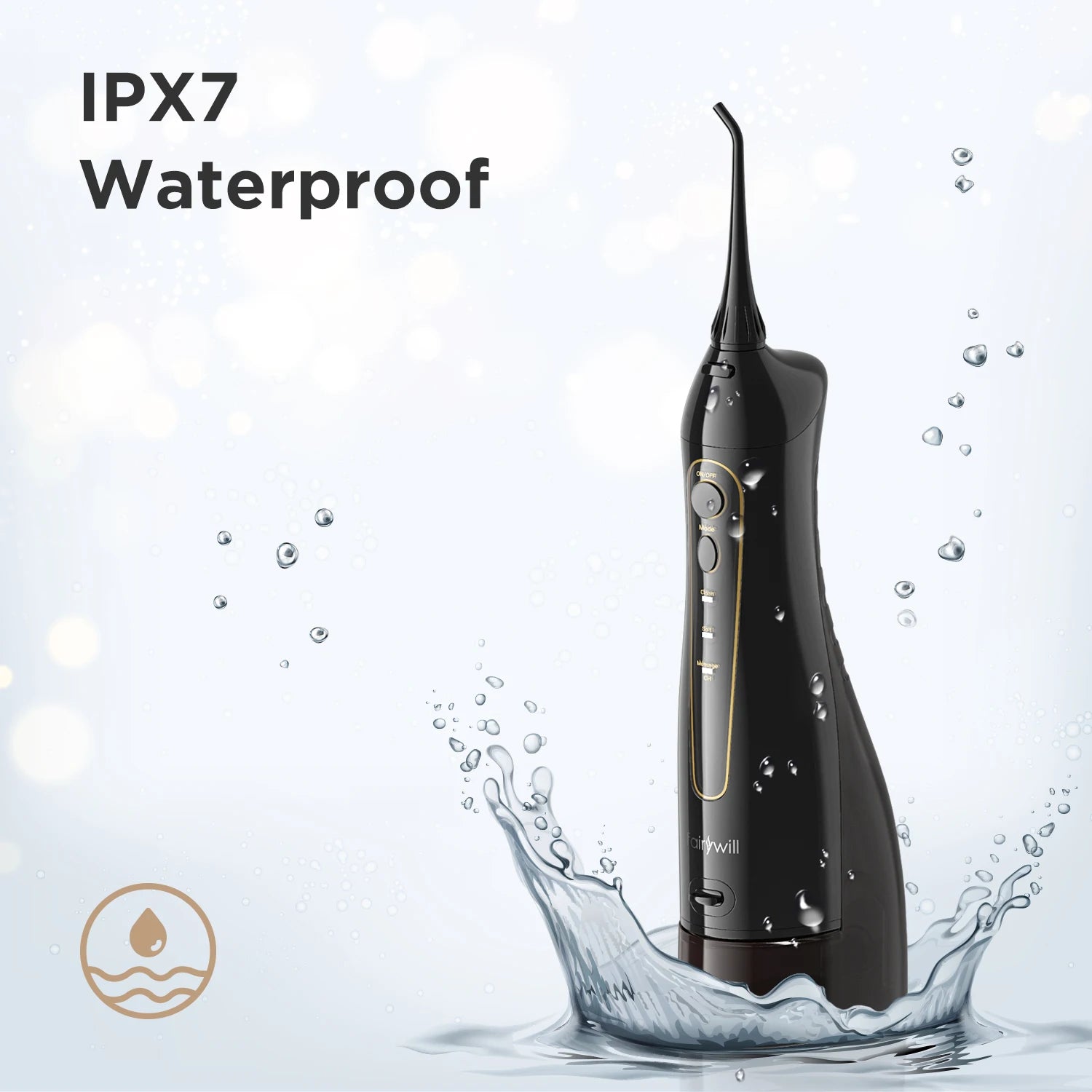 Fairywill Water Dental Flosser Zähne Tragbarer kabelloser USB Munddusche Reiniger IPX7 Wasserdichtes Elektrische Zahnbürsten Set Zuhause