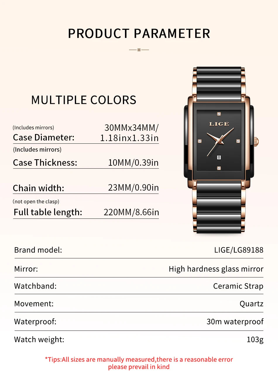 LIGE Mode Elegante Damenuhr Japanisches Uhrwerk Keramikarmband Luxus Damen Armband Quarzuhren Geschenke Reloj Mujer