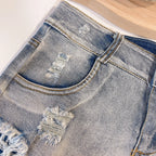 Women's Summer Sexy High Waist Denim Shorts 2025 Female Fashion Hollow Out Hole Hot Pants Short Jeans