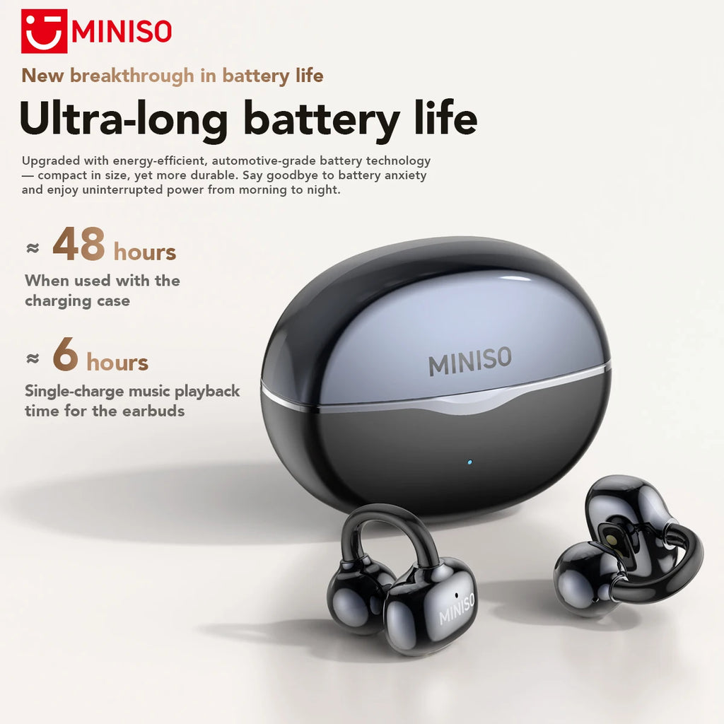 MINISO MS503 Kabellose Bluetooth-Kopfhörer KI-Übersetzungs-Ohrhörer Outdoor-Sport-Kopfhörer Klarer Klang Kopfhörer Weich Bequem
