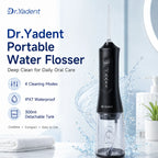 Dr.Yadent YD06 Kabelloser Munddusche Wasserflosser 300ML Tragbarer Wasserstrahl USB-C Schnellladung 7 Düsen 4 Modi IPX7 Wasserdicht