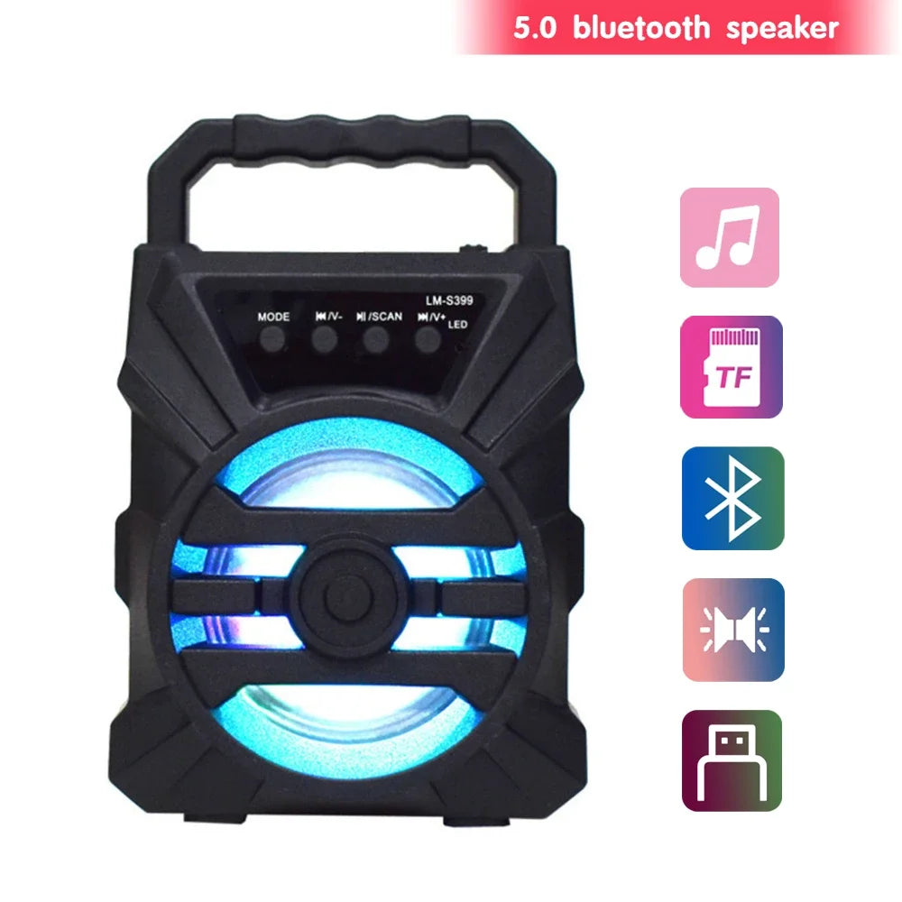 500mAh Bluetooth-Lautsprecher Soundbox Hochleistungs-Bluetooth-Lautsprecher TF-UDisk-Karaoke-Handlautsprecher Subwoofer zum Tanzen