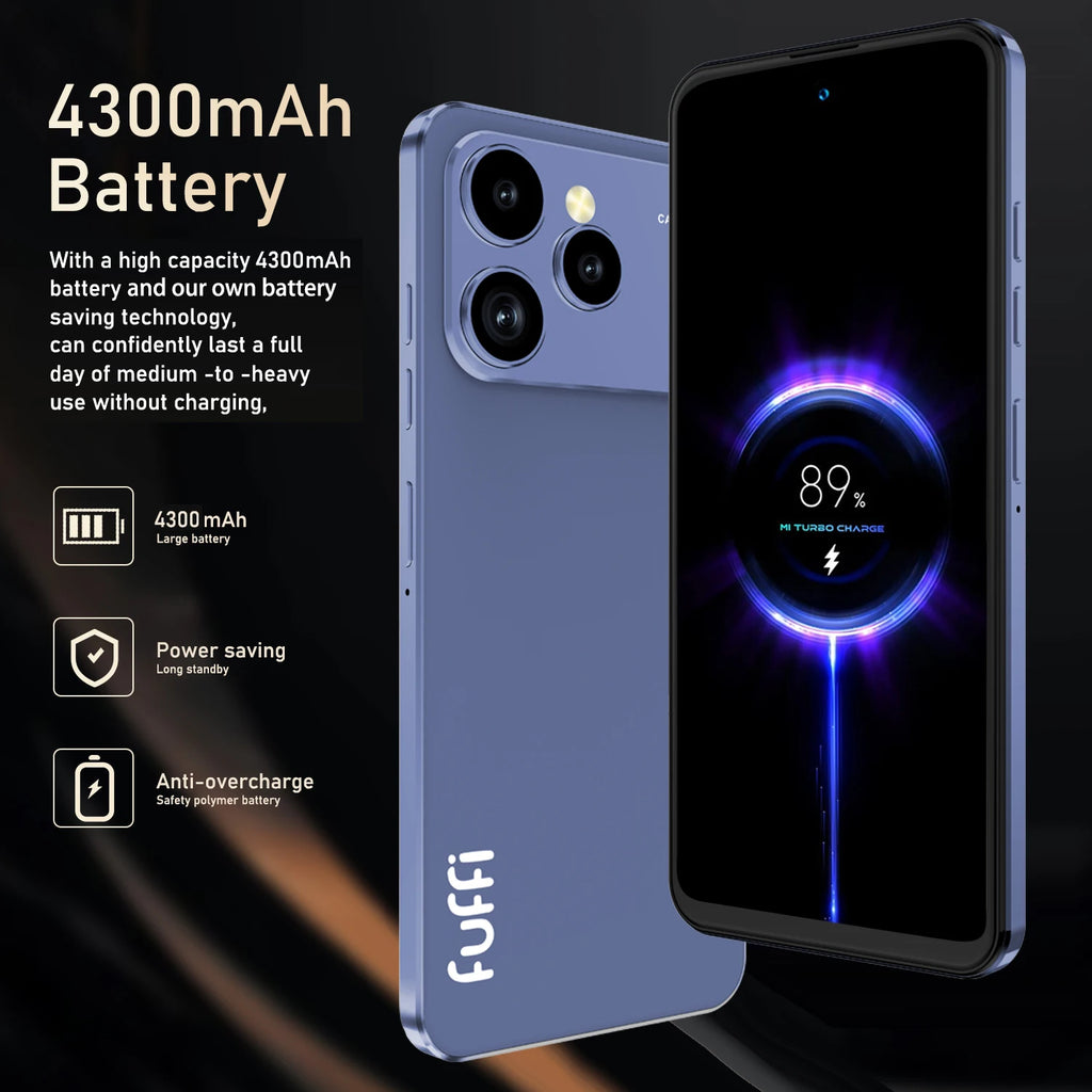 FUFFI Global Vision i17 Pro Max Smartphone Android 8GB RAM 256GB ROM 6,56 Zoll Telefon 720x1612HD 24+48MP 5G Netzwerk Mobiltelefone