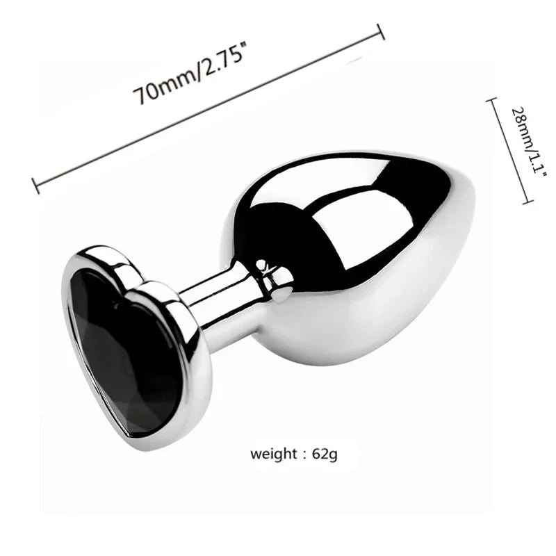 Metall-Analdildo für Frauen, Männer, Paare, Butt Plug, Arsch-Spielzeug, Erwachsenenspiel, Masturbator, Anal S/M/L, Diamant-Sexspielzeug für Erwachsenenprodukte