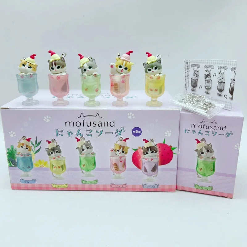 Auf Lager, neu: Mofusand Katze Pudding Kaltgetränk Anhänger Minifiguren Blind Box Anime Figuren Ornamente Puppen Geburtstags- und Weihnachtsgeschenke Spielzeug Hauptbild
