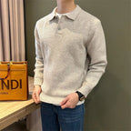 Herren Winter Norwegerpullover Einfarbig Polo Rollkragen Gestrickte Pullover Lässige Retro Warme Strickwaren Elegante Y2K Streetwear Jersey Hombre