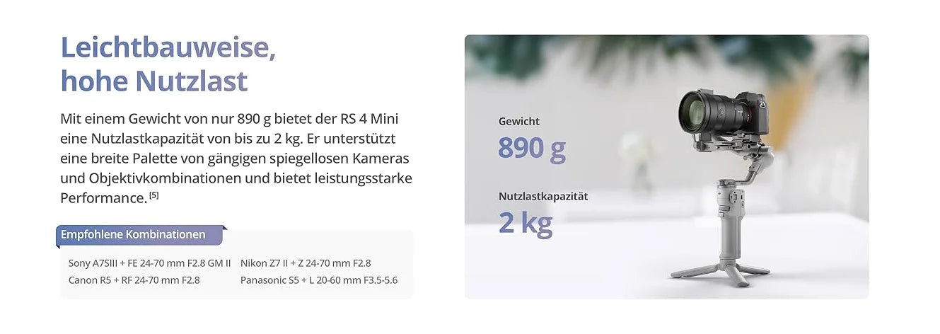 DJI RS 4 Mini Intelligente Empfindliche Nachführung Funktioniert Mit Kameras Smartphones Schneller Vertikaler Wechsel Bereit In 1S Handheld Gimbal Kamera