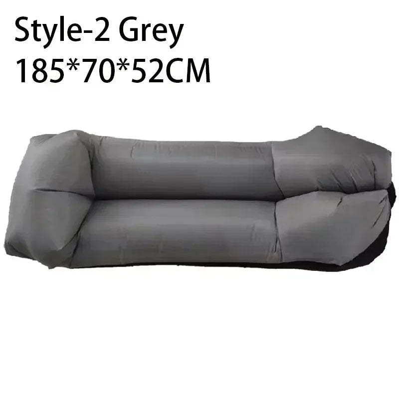 Outdoor tragbares aufblasbares Sofa Strand Faules Luftsofa Faltbarer Schlafsack Oxford-Stoff Campingmöbel 190x70cm