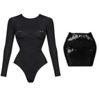 2026 2tlg. sexy Damen-Badeanzug, einteilig, weibliche Bademode, unifarben, Biquini, hoch geschnitten, Monokini, Push-Up-Badeanzüge, Strandmode