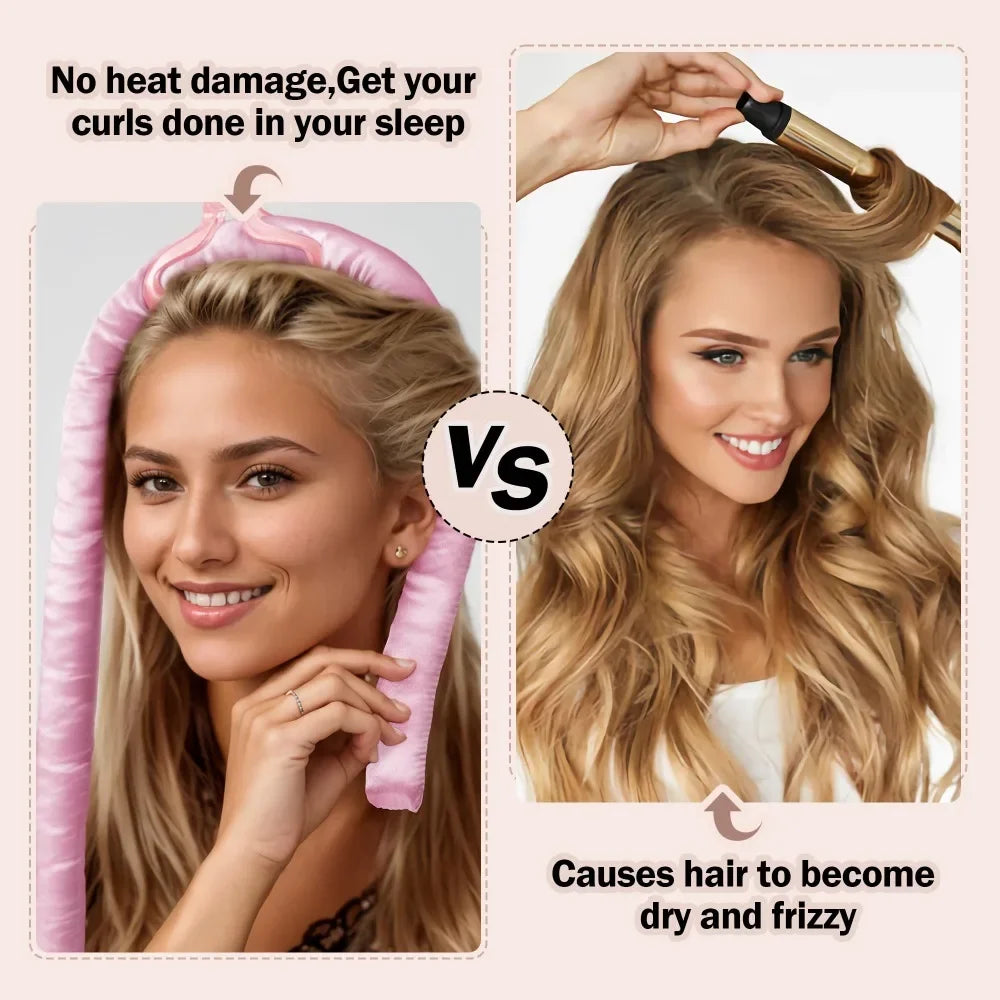 Hitzefreier Lockenstab Nachtmütze ohne Hitze Haarband faule Lockenwickler Stirnband Haarroller Schlafendes weiches Stirnband Haarstyling-Tools