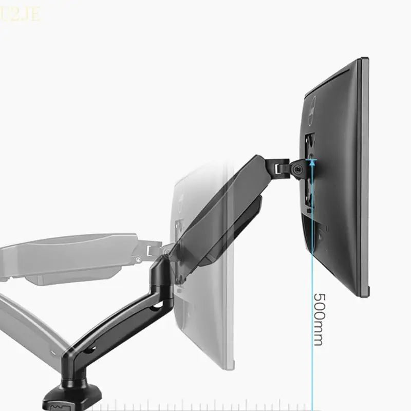 U2JE Single Stand Mount Heavy-Duty Fully Adjustable Desk Clamp Arms for Computer Screens Fits Most 13-27'' Monitors