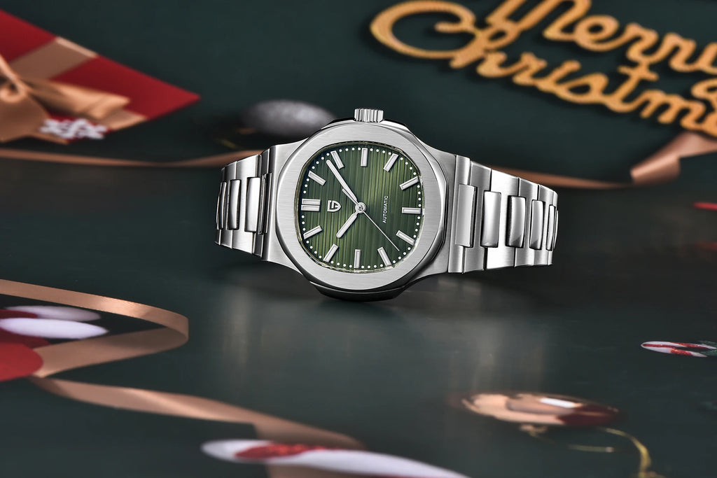 PAGANI DESIGN Neue sportlich-elegante mechanische Uhr Saphir Seagull ST16 Uhrwerk Herrenuhr Edelstahl Leuchtende Herrenuhren