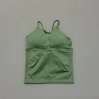 Vision Twist Front Longline Top Damen Gym Tank Yoga Oberteile Schnelltrocknend Dünne Träger Hochelastisches Lauf-Tanktop Push-up Fitness-Weste