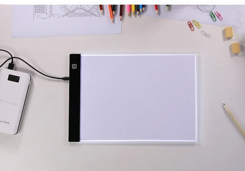 LED Leuchtpad Kopiertisch Transparentes Schreib- und Zeichenbrett Ideal für Künstler und Studenten Anime-Kunst Replizierung Zeichentool