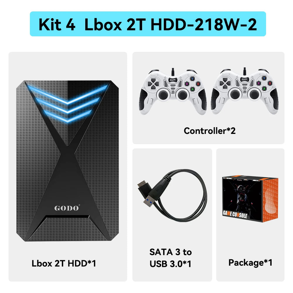 Launchbox 2T Spiele-Festplatte für PS4/PS3/PS2/Wii/WiiU/GAMECUBE etc. mit über 4200 3D/PC-Spielen, tragbare Spielekonsole für Laptops