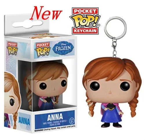 Neue FUNKO Schlüsselanhänger Disney Dämonin Prinzessin Bella Arielle Alice Anna Elsa Bell Jack Sally Stitch Actionfigur Spielzeug Ornamente