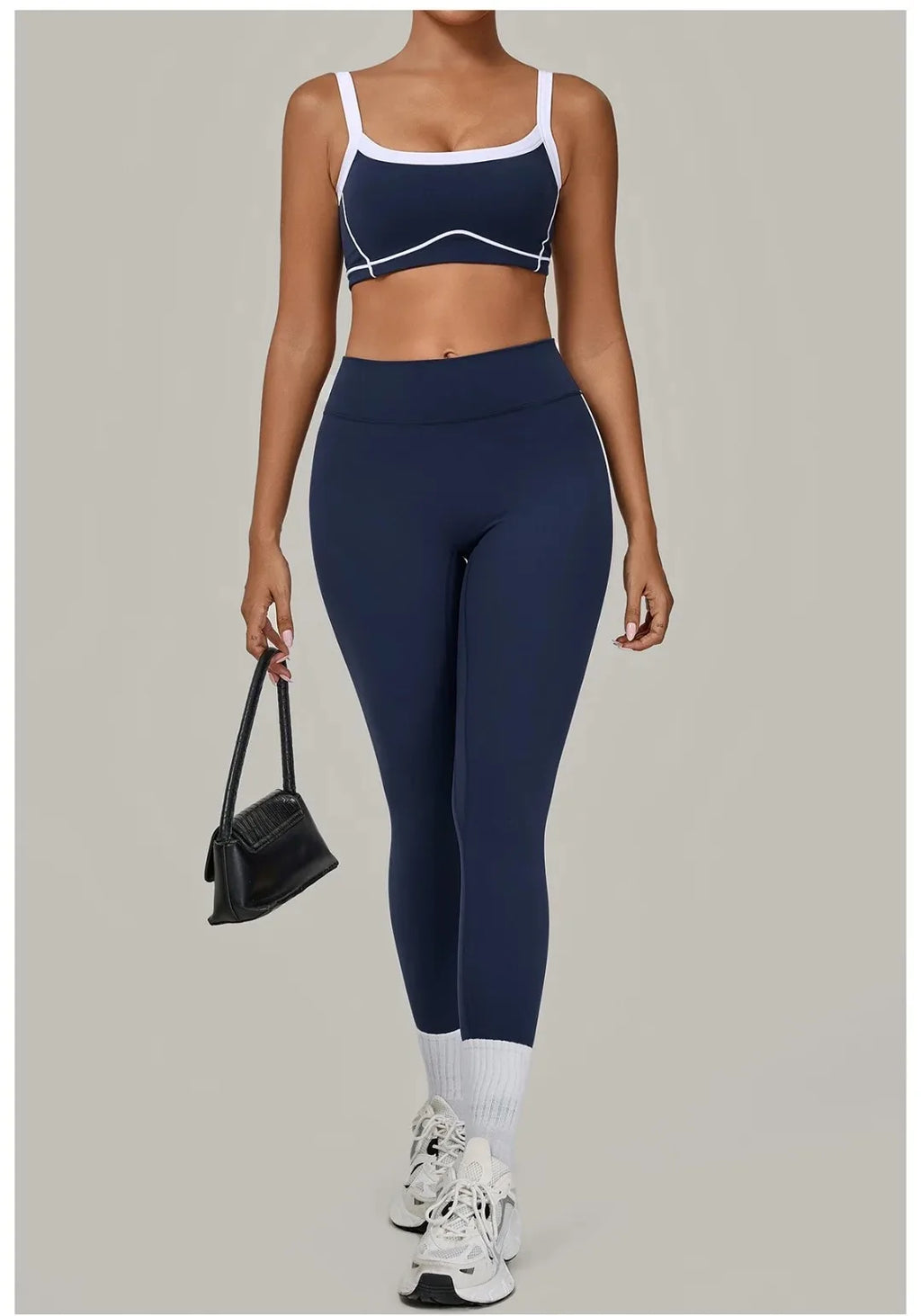 2PCS Damen Yoga-Set Hohe Taille Peach Hip Herausnehmbare Polsterung Sport-BH Hose Fitnessanzug Laufen Workout Gym Leggings Yoga-Set