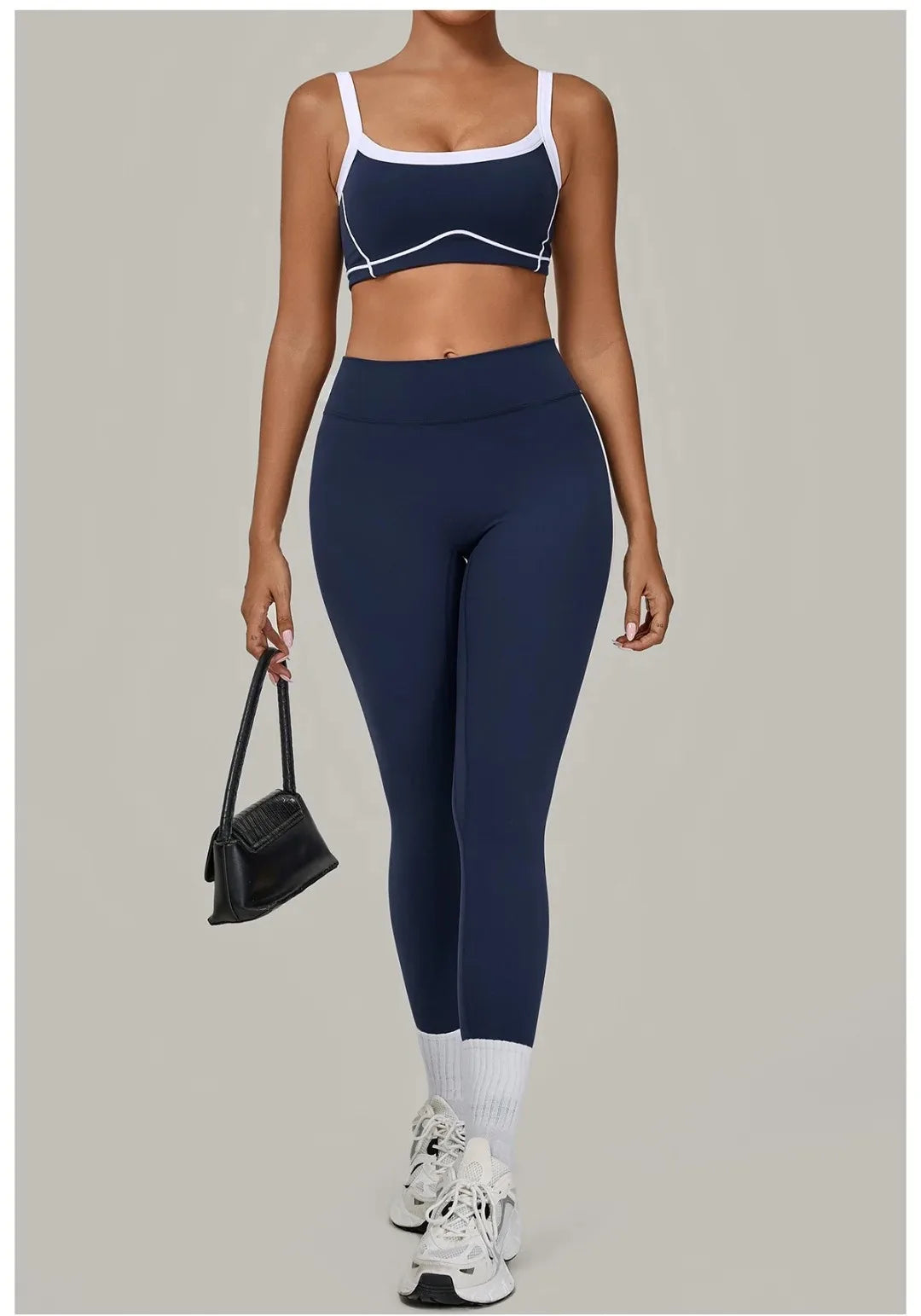 2PCS Damen Yoga-Set Hohe Taille Peach Hip Herausnehmbare Polsterung Sport-BH Hose Fitnessanzug Laufen Workout Gym Leggings Yoga-Set