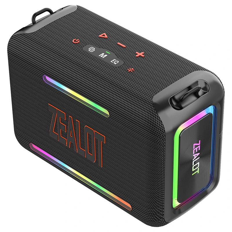 zealot-S95 Tragbarer Bluetooth-Lautsprecher Wasserdicht 120W Hohe Leistung RGB Buntes Licht Kabelloser Subwoofer 360 Stereo Surround TWS